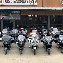 2019_05_0104 Bike group photographs, K1600 Tame the Dragon, Ironhorse Motorcycle Lodge, Stecoah, North Carolina, May 2019