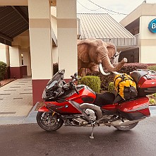 2024_04_0193 KBiK after first day's ride at the motel, Tuscaloosa, Alabama, April 2024