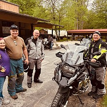 2024_05_0003 Ready to ride on the first day, 2024 BMW TTD, Iron Horse Motorcycle Lodge, Stecoah, North Carolina, May 2024