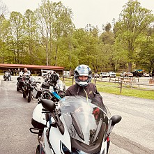 2024_05_0008 Ready to ride on the first day, 2024 BMW TTD, Iron Horse Motorcycle Lodge, Stecoah, North Carolina, May 2024