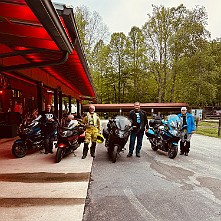 2024_05_0252 The Aussies leave the Iron Horse Motorcycle Lodge, Stecoah, North Carolina, May 2024