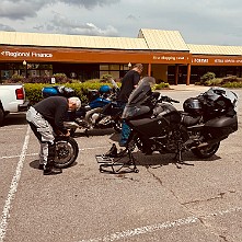 2024_05_0254 Unscheduled front tire change on Damian's bike, Madison, Tennessee, May 2024