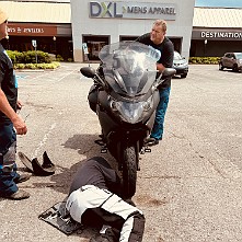 2024_05_0257 Unscheduled front tire change on Damian's bike, Madison, Tennessee, May 2024