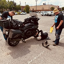 2024_05_0258 Unscheduled front tire change on Damian's bike, Madison, Tennessee, May 2024