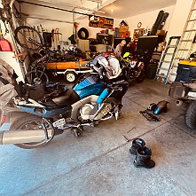 2024_05_0348 Working on the bikes in Steve's Garage, Kansas City, Missouri, May 2024