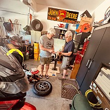 2024_05_0349 Working on the bikes in Steve's Garage, Kansas City, Missouri, May 2024