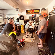 2024_05_0351 Working on the bikes in Steve's Garage, Kansas City, Missouri, May 2024