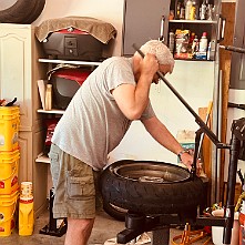 2024_05_0352 Working on the bikes in Steve's Garage, Kansas City, Missouri, May 2024