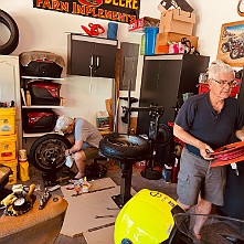 2024_05_0356 Working on the bikes in Steve's Garage, Kansas City, Missouri, May 2024