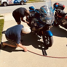 2024_05_0358 Working on the bikes in Steve's Garage, Kansas City, Missouri, May 2024