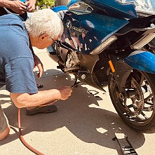 2024_05_0359 Working on the bikes in Steve's Garage, Kansas City, Missouri, May 2024