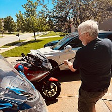 2024_05_0362 Working on the bikes in Steve's Garage, Kansas City, Missouri, May 2024