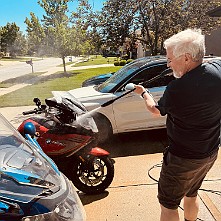 2024_05_0363 Working on the bikes in Steve's Garage, Kansas City, Missouri, May 2024