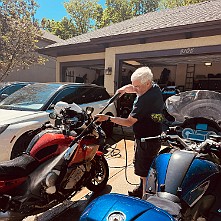 2024_05_0364 Working on the bikes in Steve's Garage, Kansas City, Missouri, May 2024