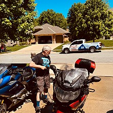 2024_05_0365 Working on the bikes in Steve's Garage, Kansas City, Missouri, May 2024