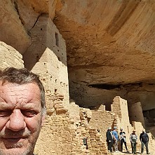 2024_05_0414a Damian and Brendan at Clifftop House, Mesa Verde, Colorado, May 2024