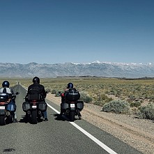 2024_05_0752 Riding west on CA 190 with the Sierras in the background, Lone Pine, California, May 2024