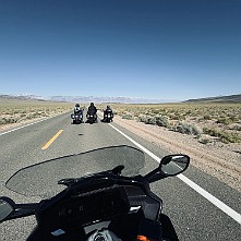 2024_05_0753 Riding west on CA 190 with the Sierras in the background, Lone Pine, California, May 2024